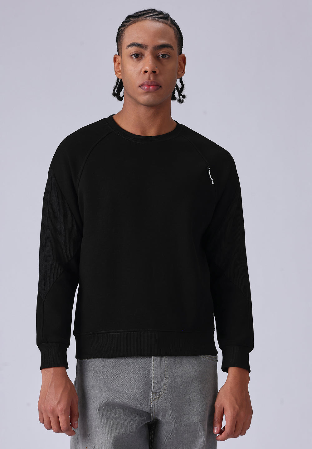 Knit Cut and Sew Black Sweatshirt