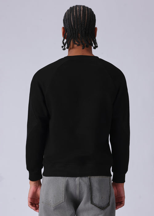 Knit Cut and Sew Black Sweatshirt