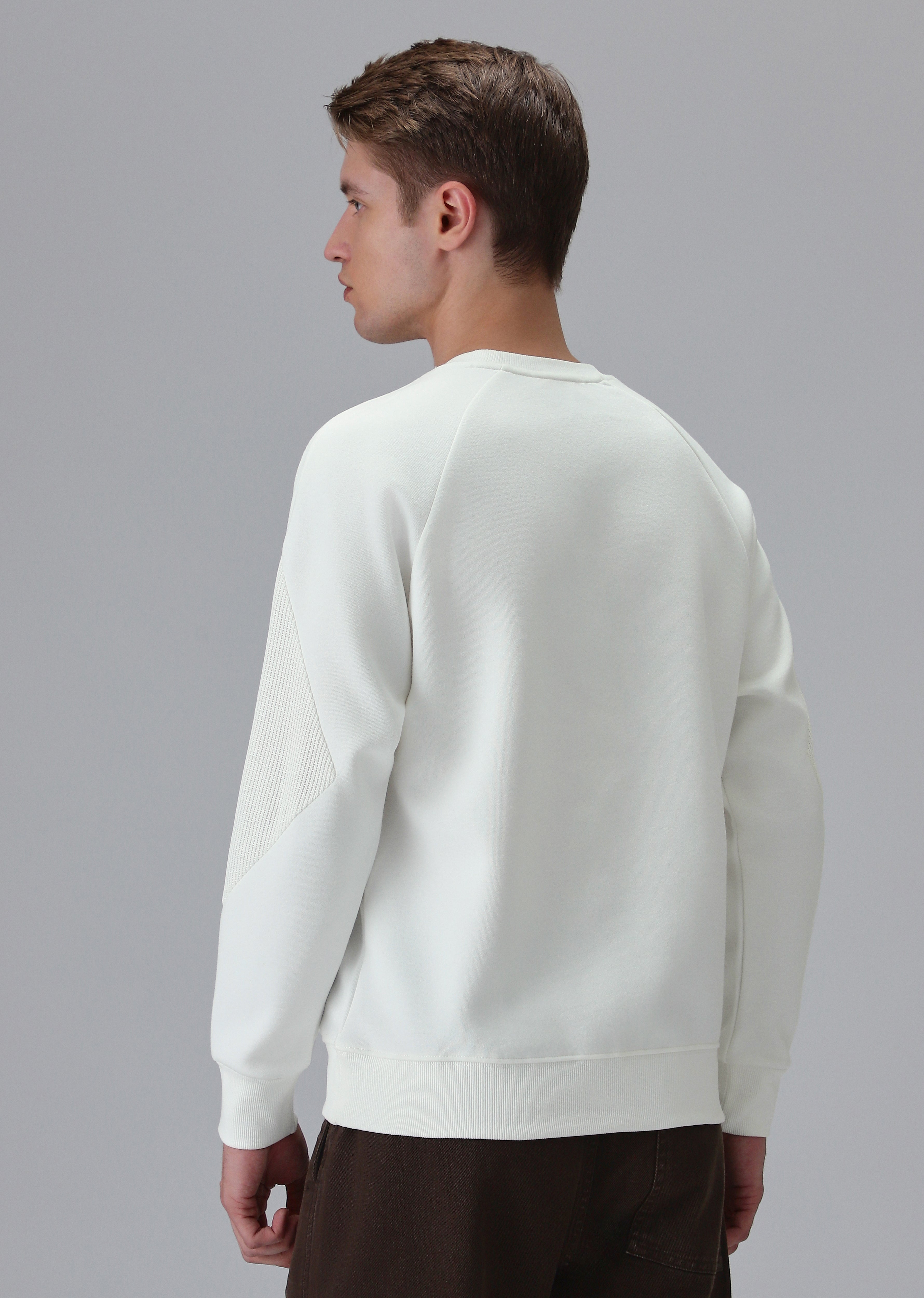 Knit Cut and Sew White Sweatshirt