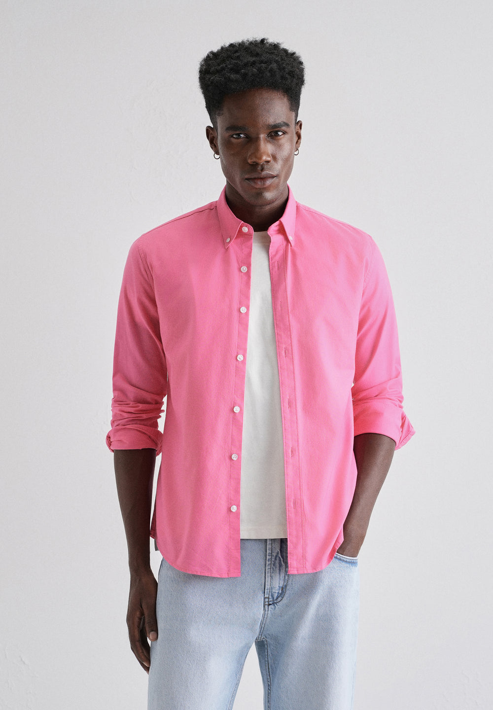 Knockout Pink Plain Oxford Shirt