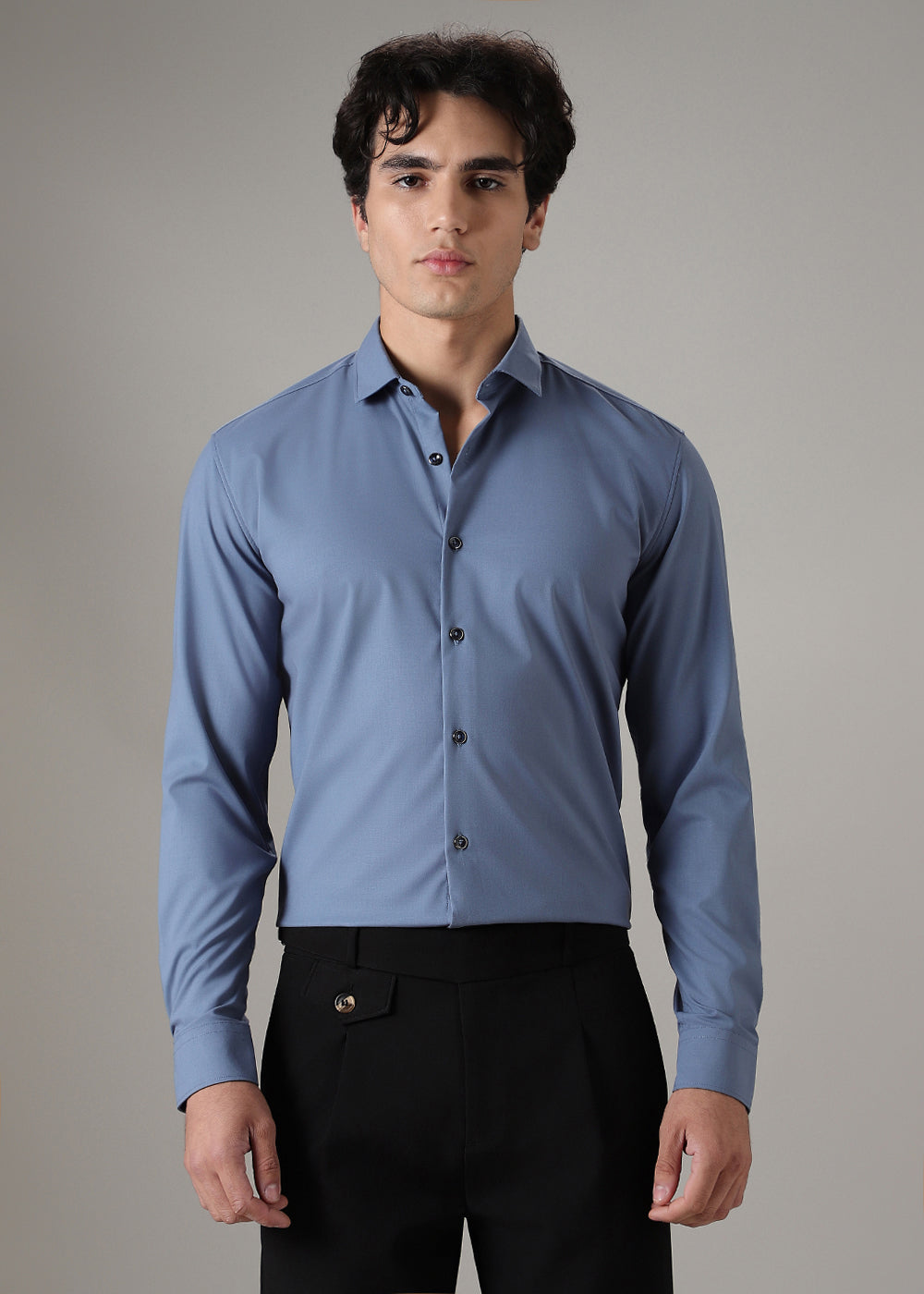 Koi Blue Wrinkle Free Shirt