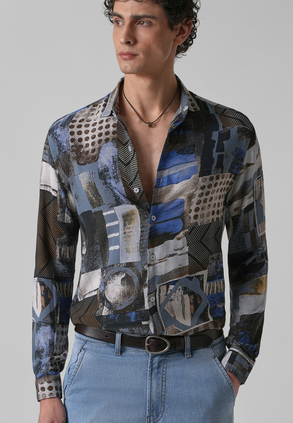Lattice Azure Feather shirt