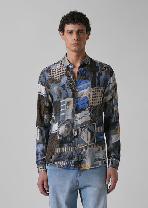 Lattice Azure Feather shirt