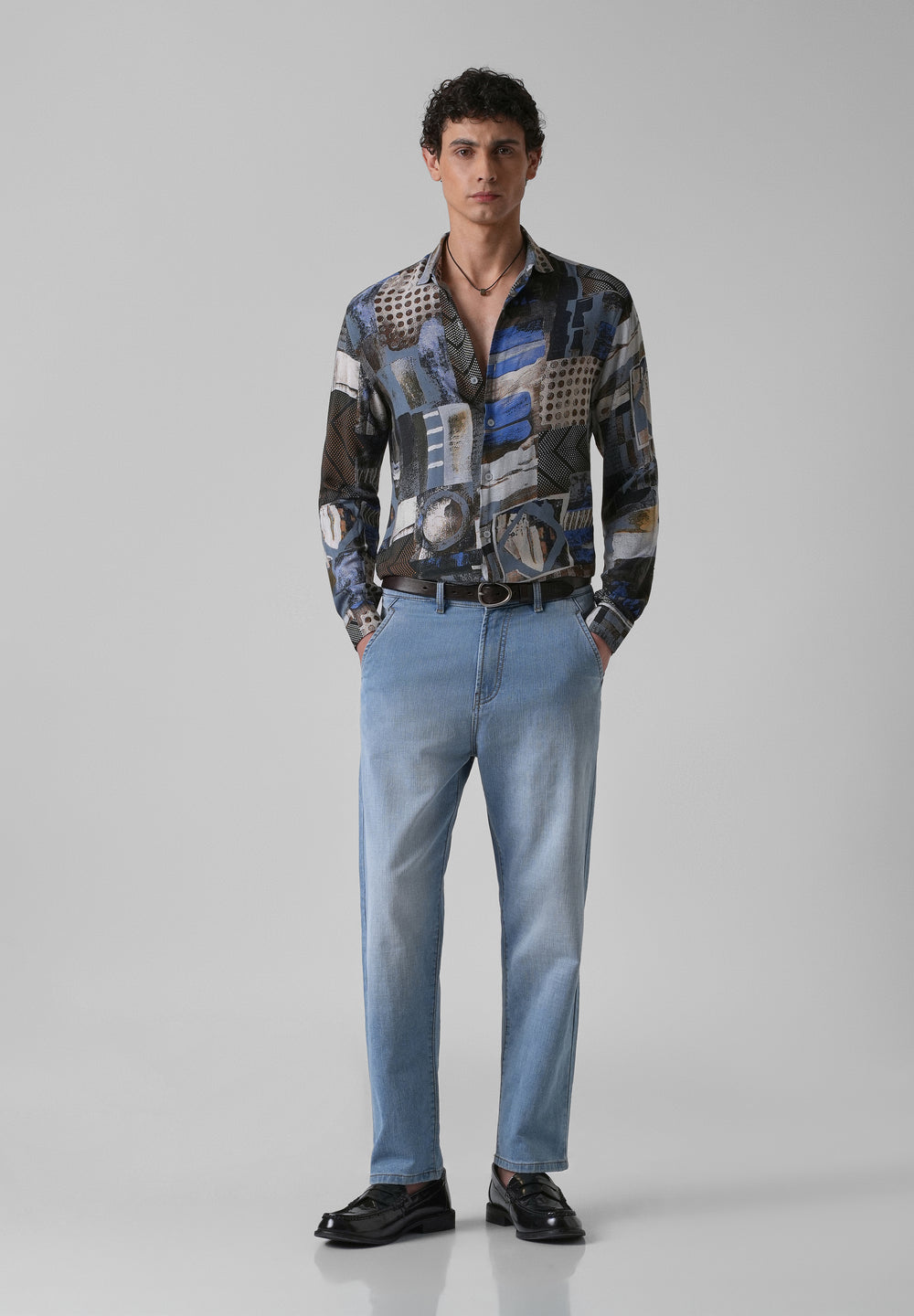 Lattice Azure Feather shirt
