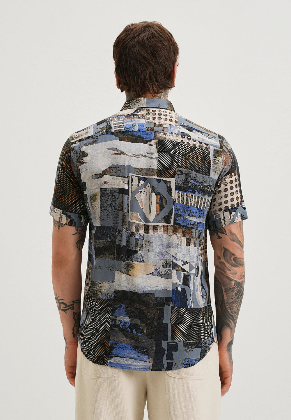 Lattice Blue Feather shirt