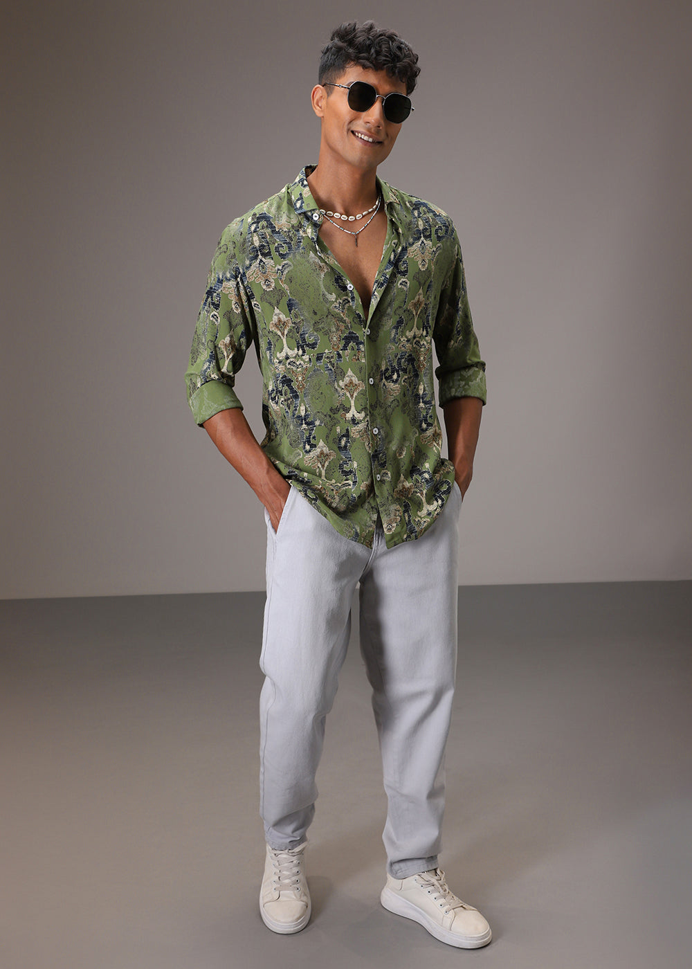 Misty Green Feather Shirt