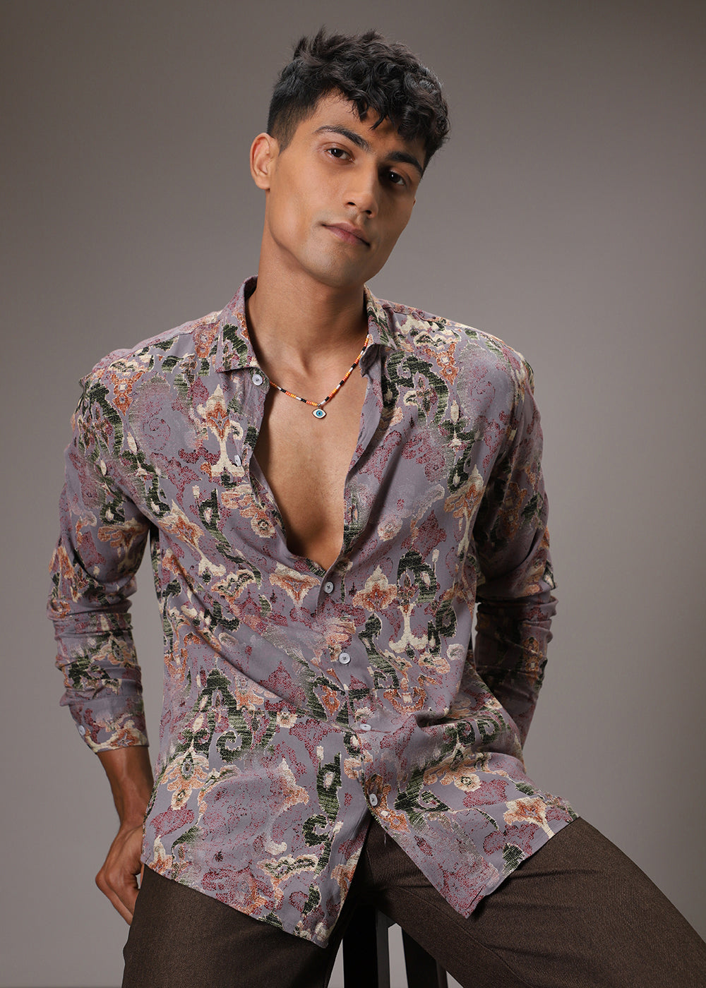 Lattice Lavender Feather Shirt