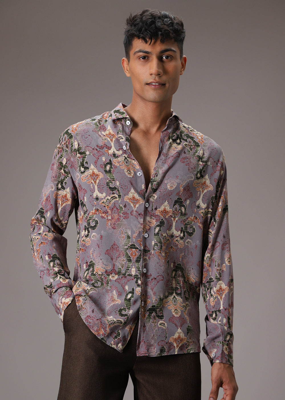 Lattice Lavender Feather Shirt
