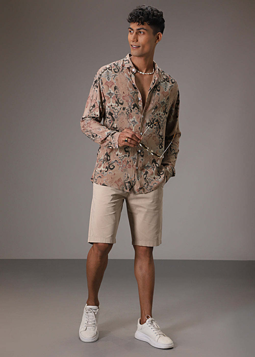 Lattice Tan Feather Shirt