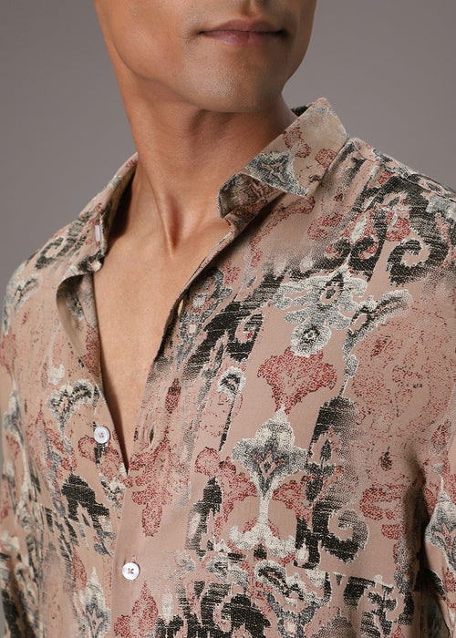 Lattice Tan Feather Shirt