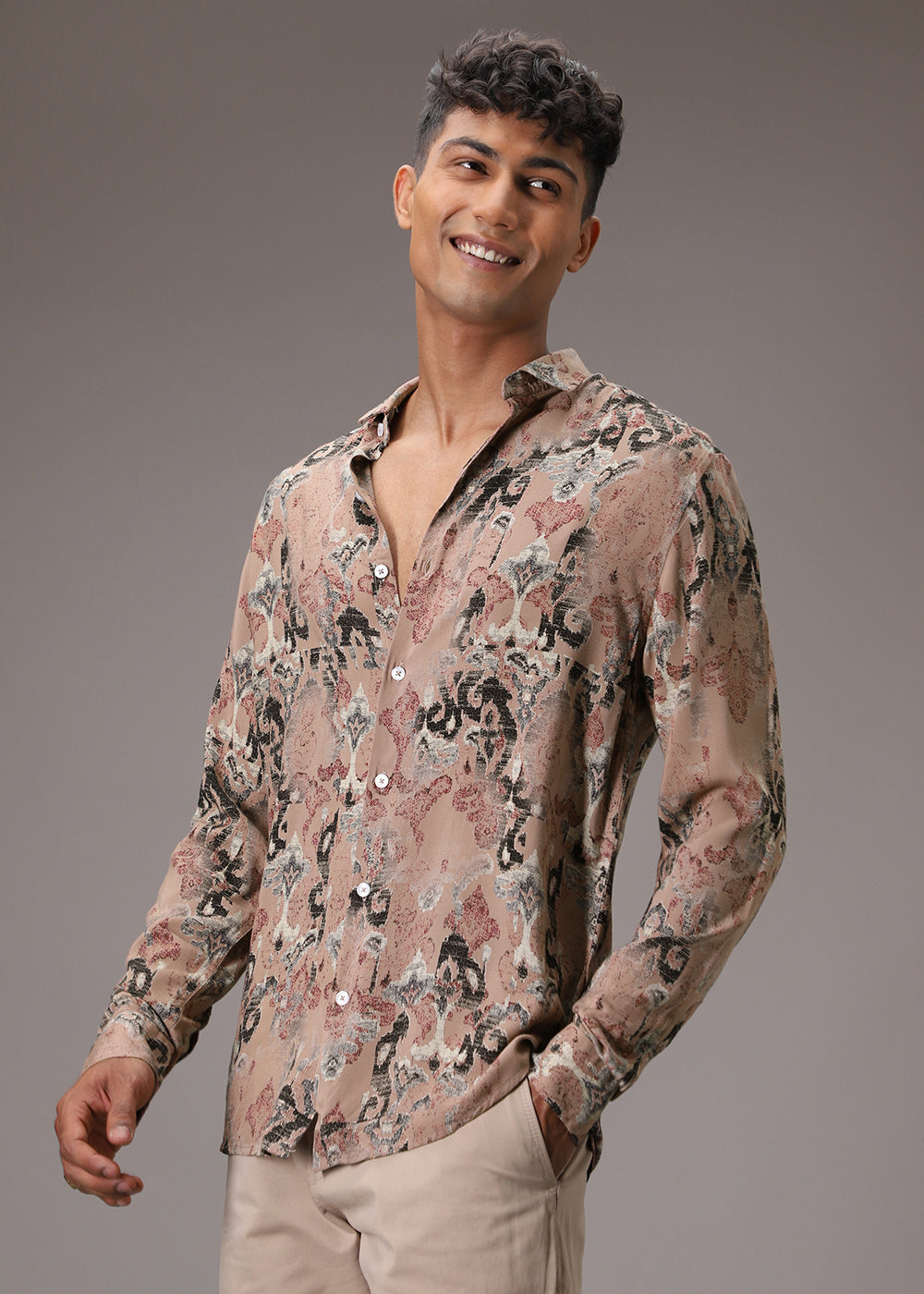 Lattice Tan Feather Shirt
