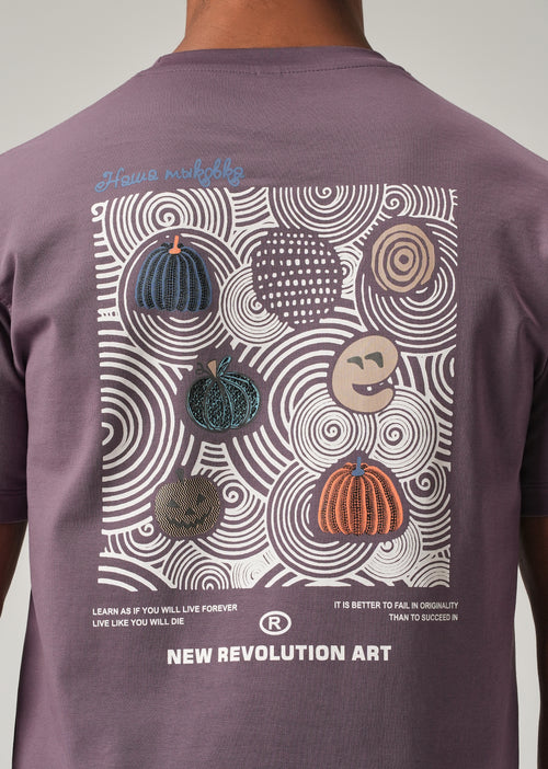 Lavender Back Print Slim Fit T-Shirt
