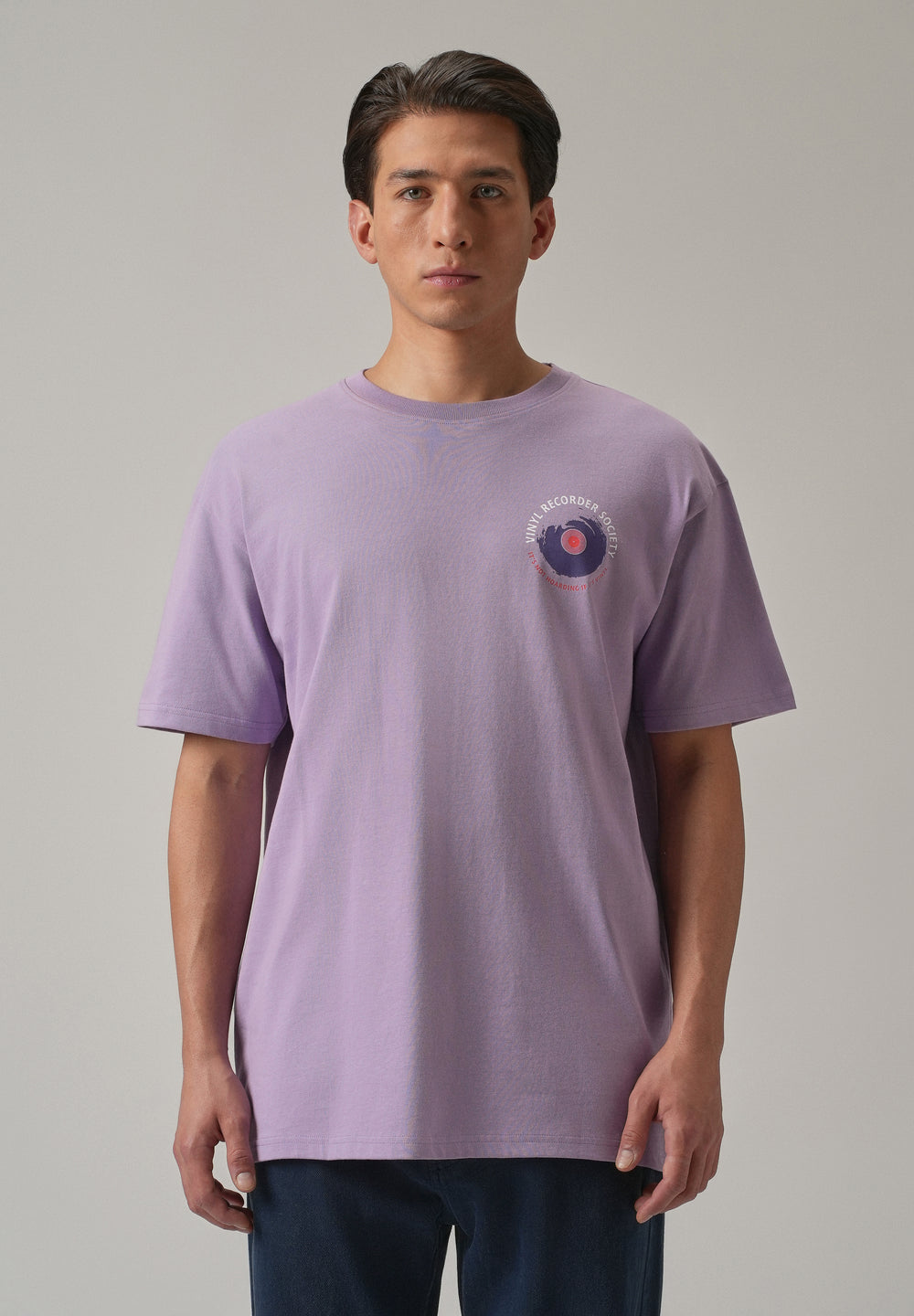 Lavender Back Printed Oversized T-Shirt