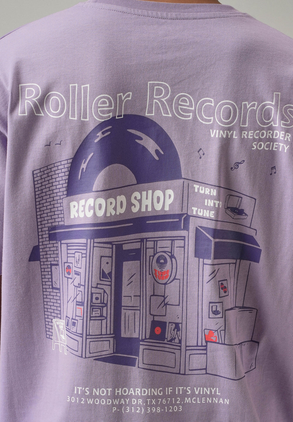 Lavender Back Printed Oversized T-Shirt