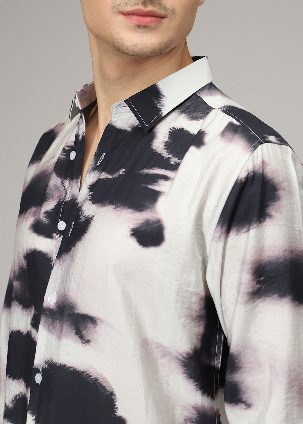 Lavender Black Wash Print Shirt