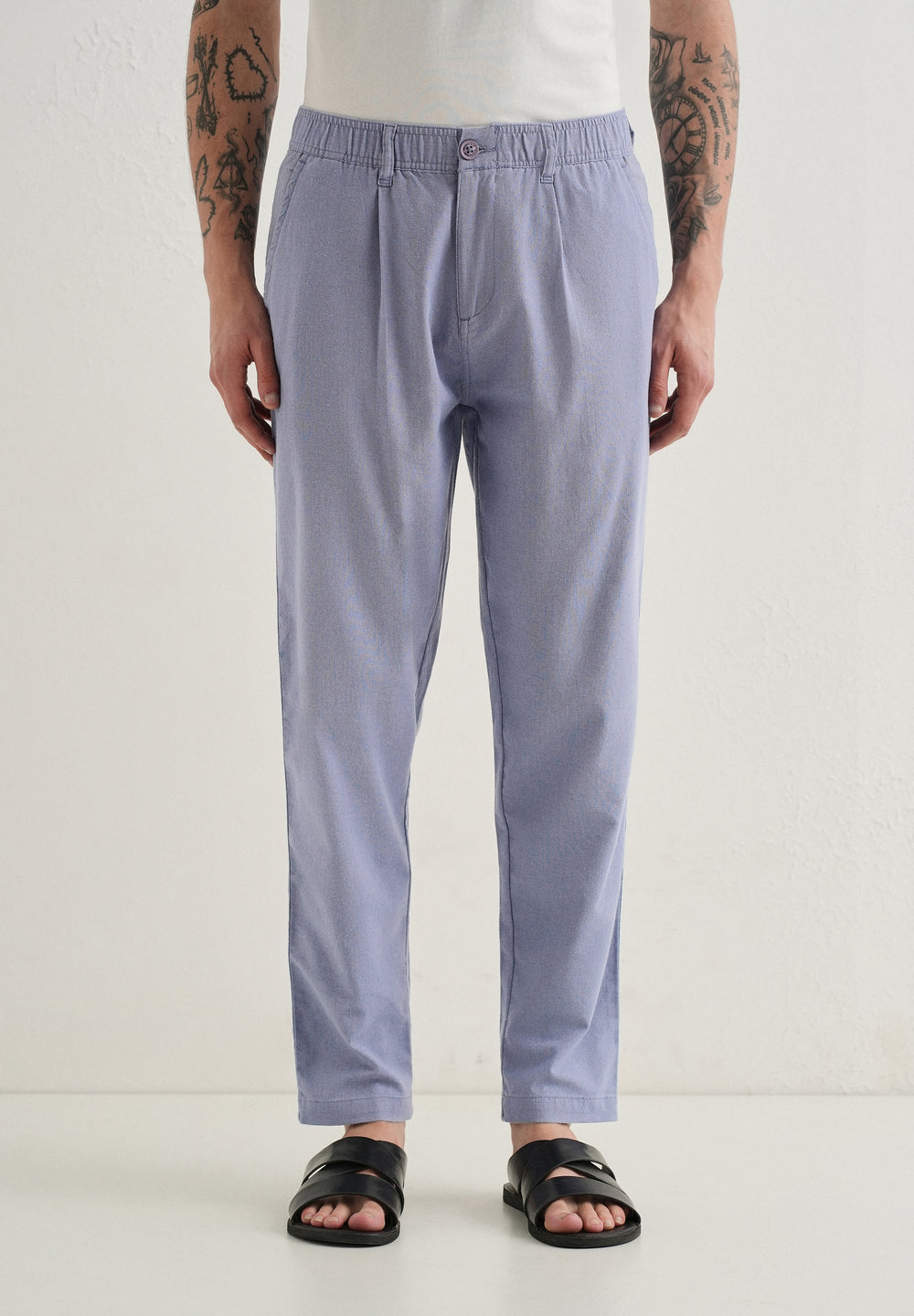 Lavender Comfort Fit Linen Pant