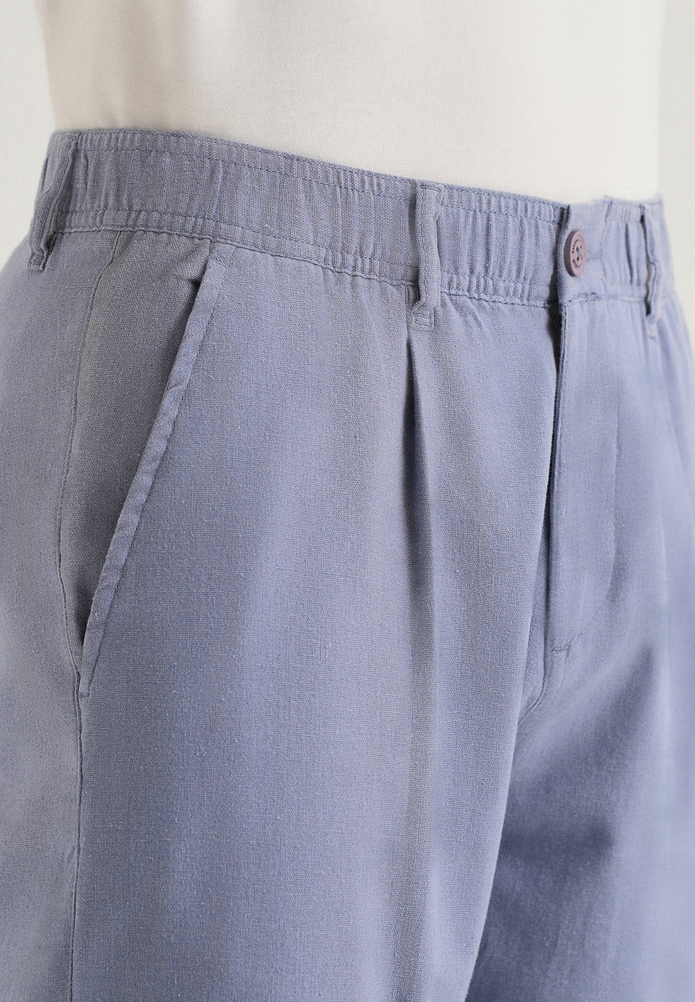 Lavender Comfort Fit Linen Pant