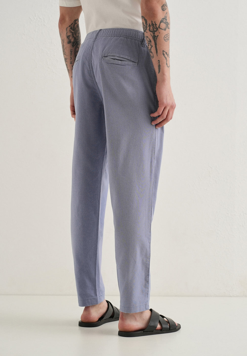 Lavender Comfort Fit Linen Pant