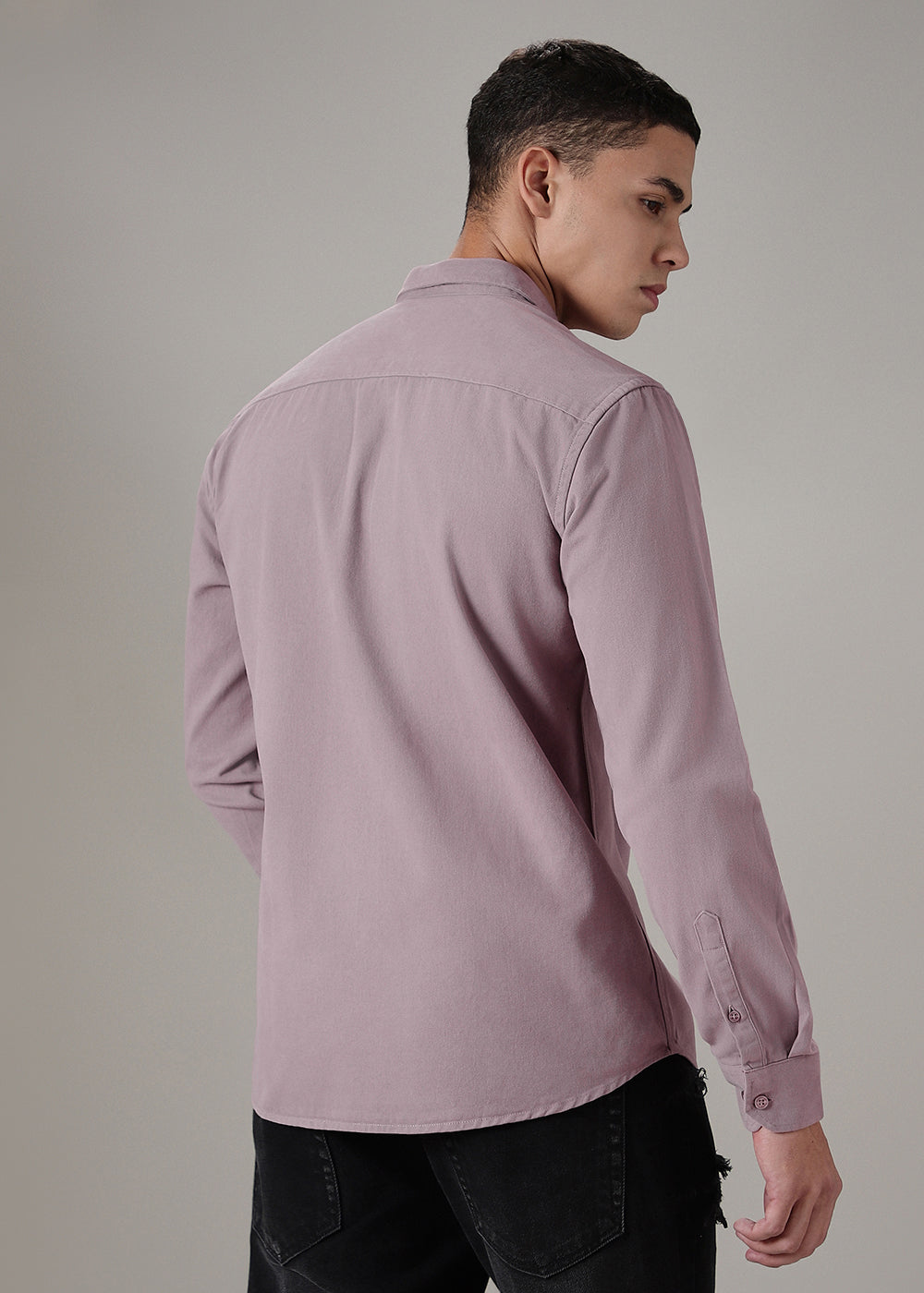 Lavender Cotton Single Pocket Shirt