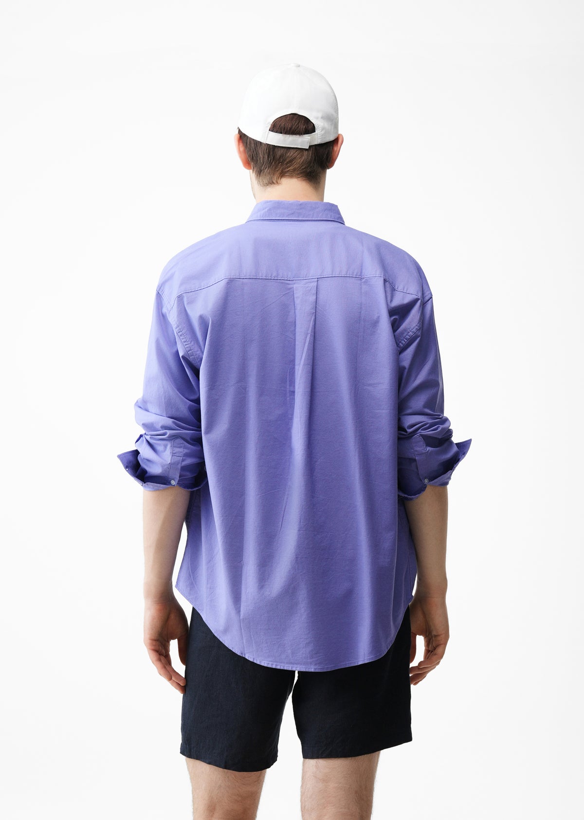 Lavender Cotton Stretch Oversized Shirt