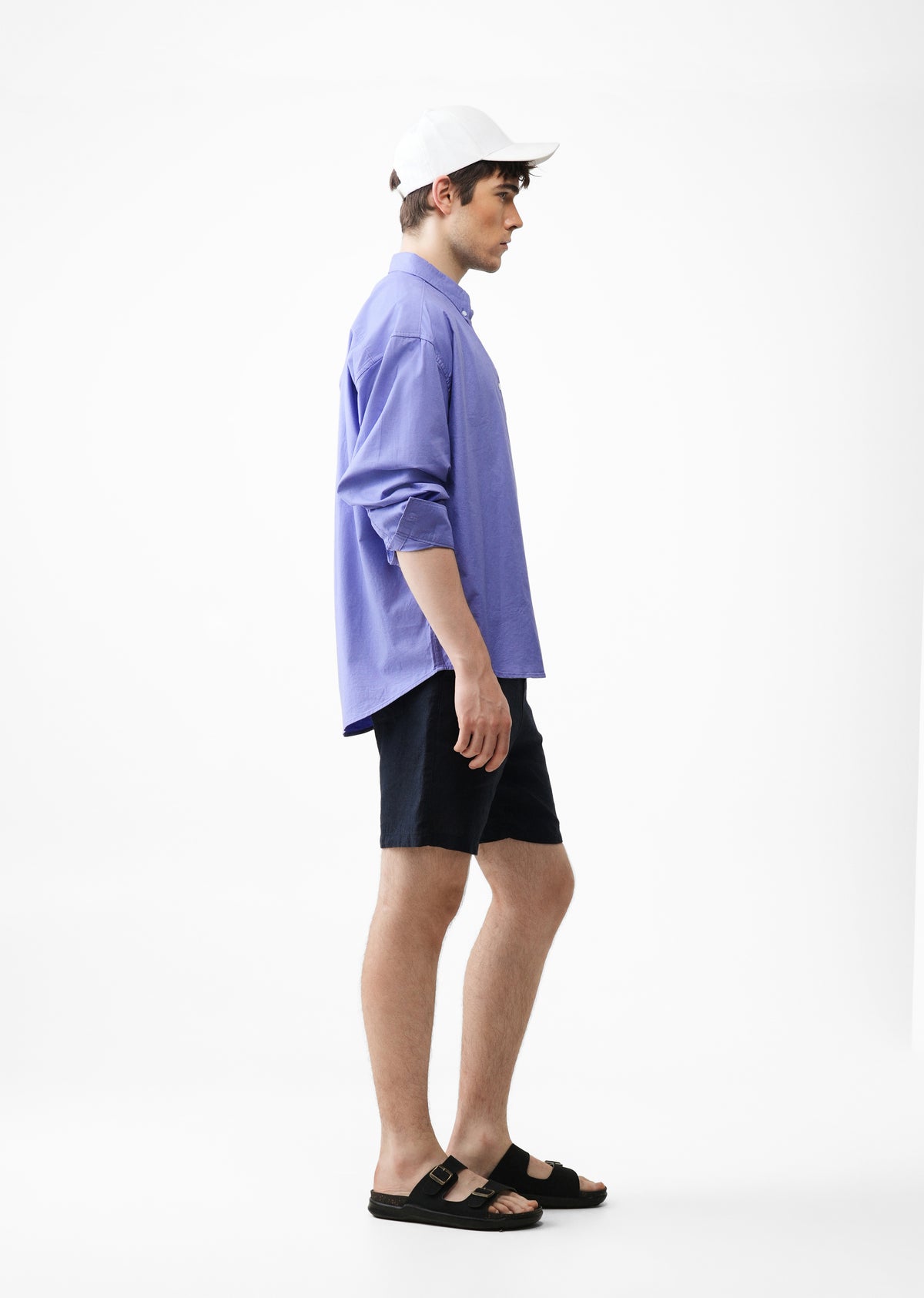 Lavender Cotton Stretch Oversized Shirt