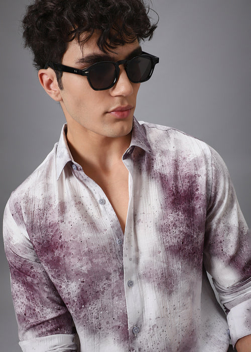 Lavender Crushed Printed Shirt