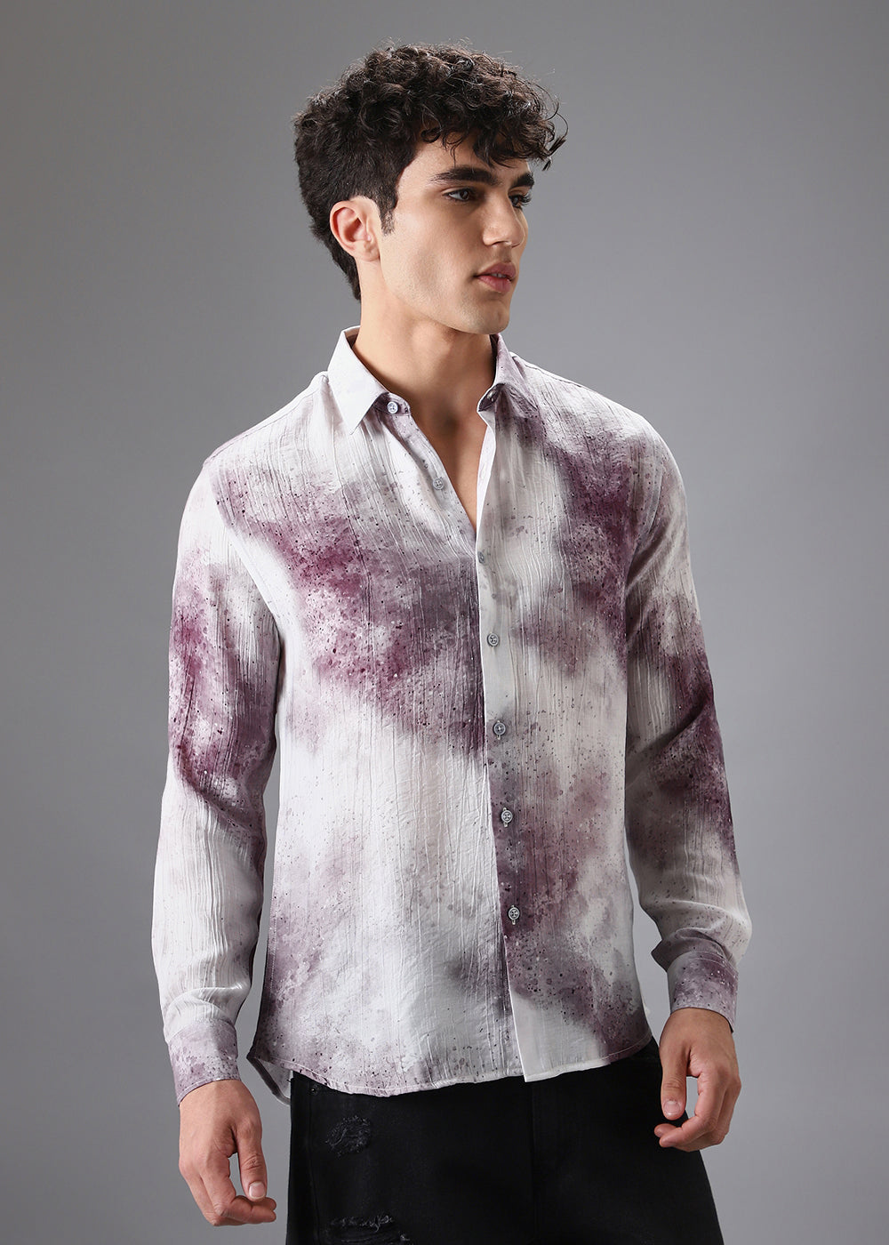 Lavender Crushed Printed Shirt