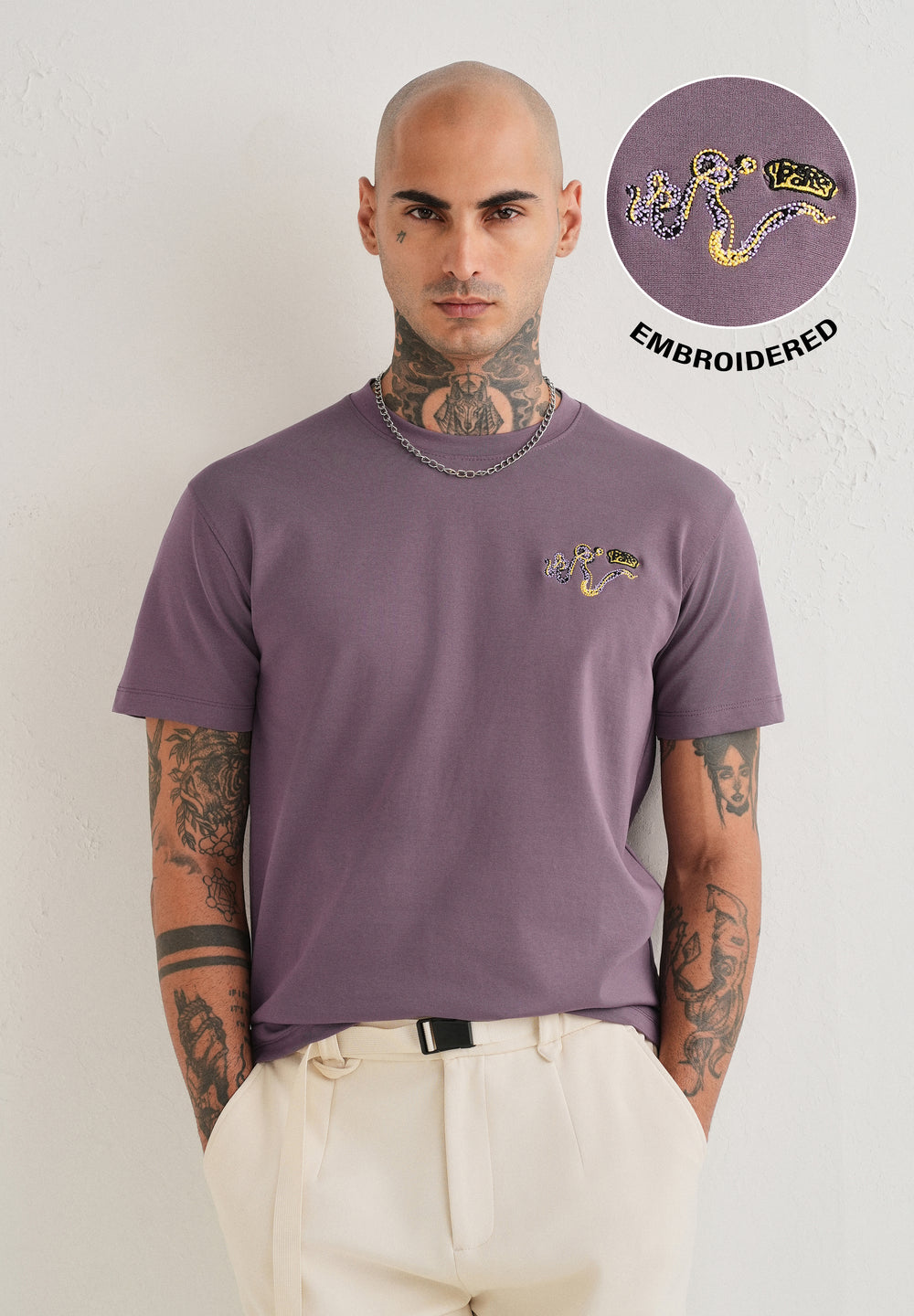 Lavender Graphic Printed T-shirt