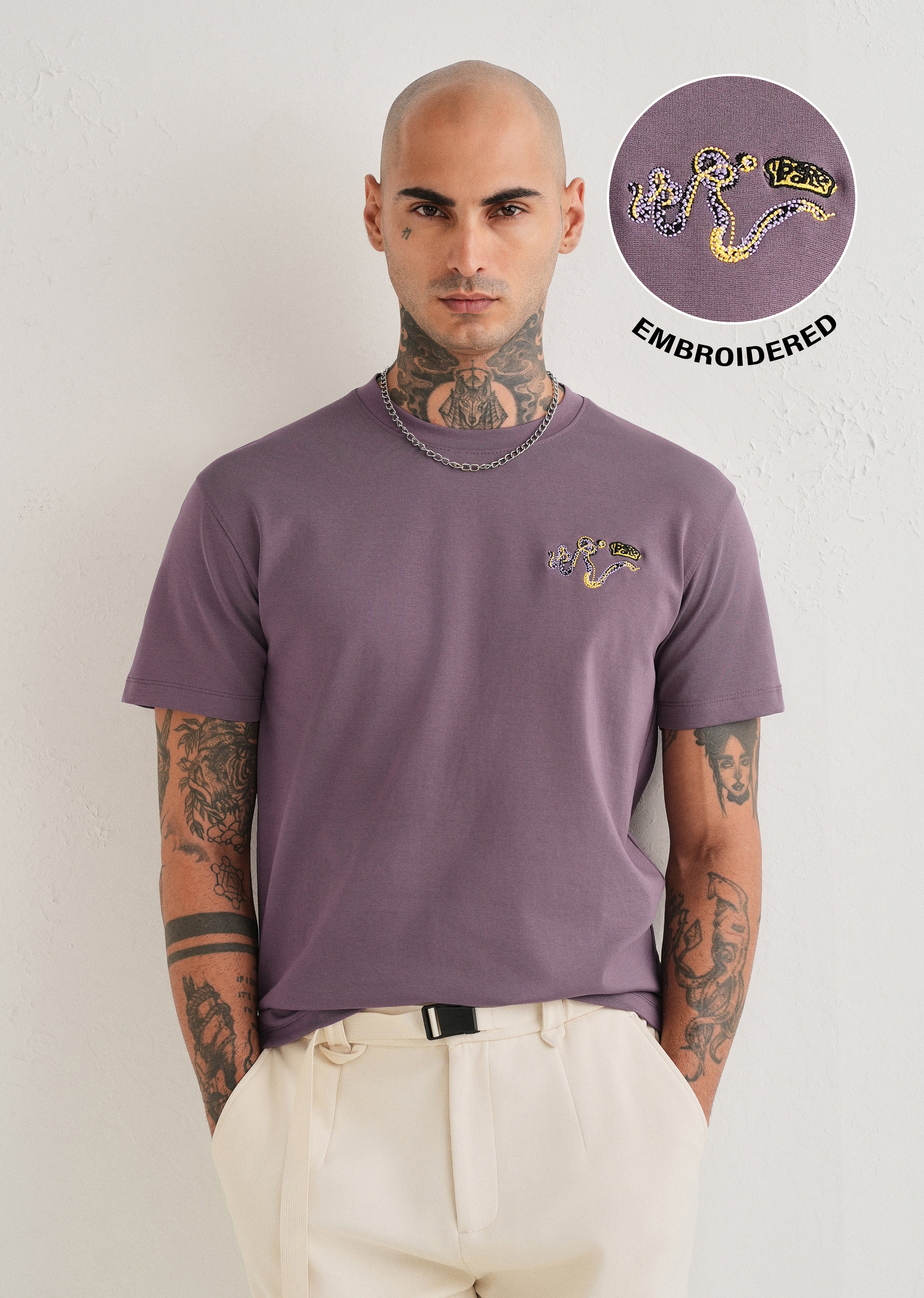 Lavender Graphic Printed T-shirt