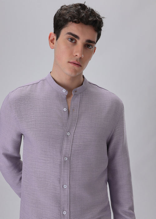 Lavender Mandarin Collar Shirt