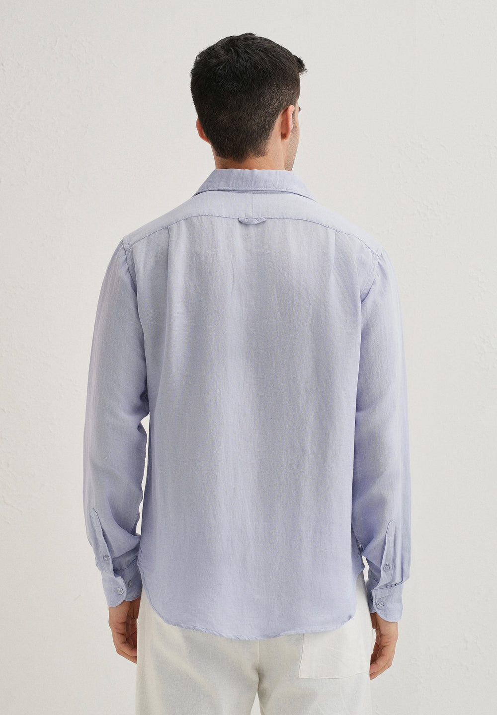 Lavender Plain Linen Viscose Shirt