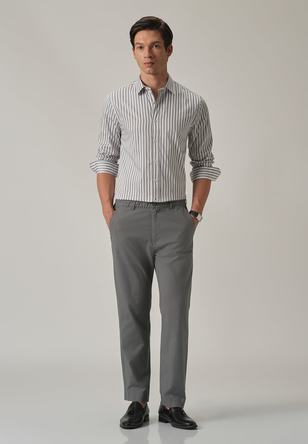 Lavender Satin Pin Stripe Shirt