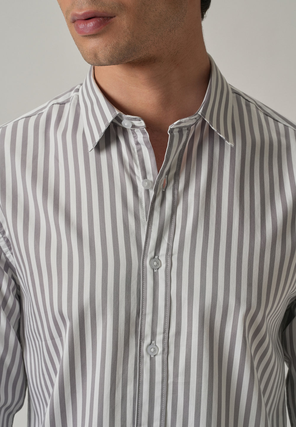 Lavender Satin Pin Stripe Shirt