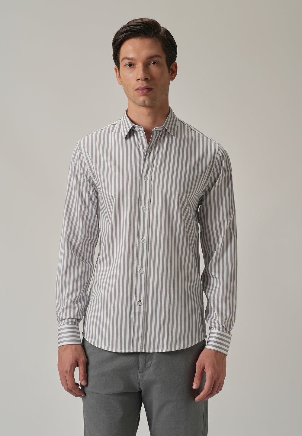 Lavender Satin Pin Stripe Shirt