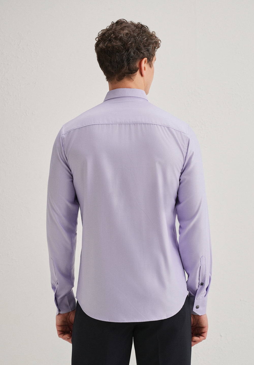 Lavender Stitchless Placket Plain Shirt