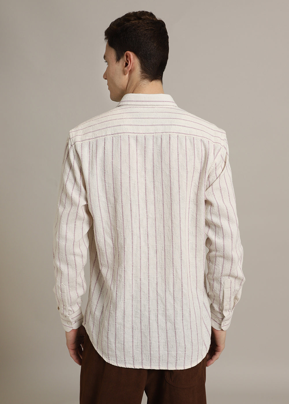 Lavender Stripe Textured Shirt