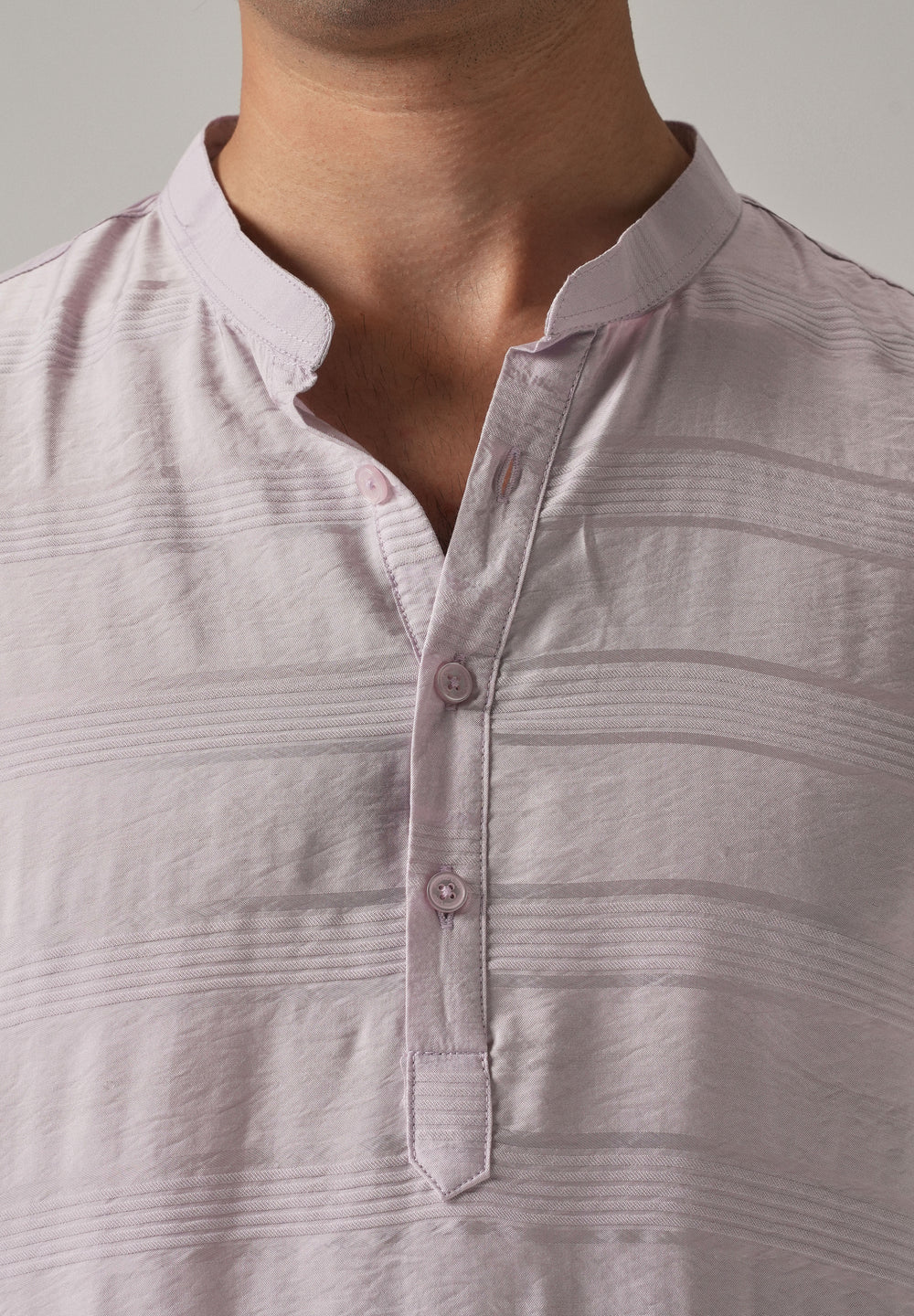 Lavender Nylon Subtle Stripe Kurta