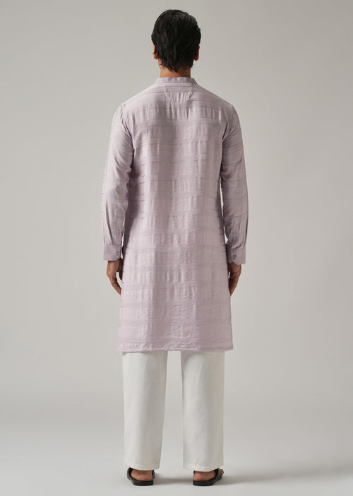 Lavender Nylon Subtle Stripe Kurta