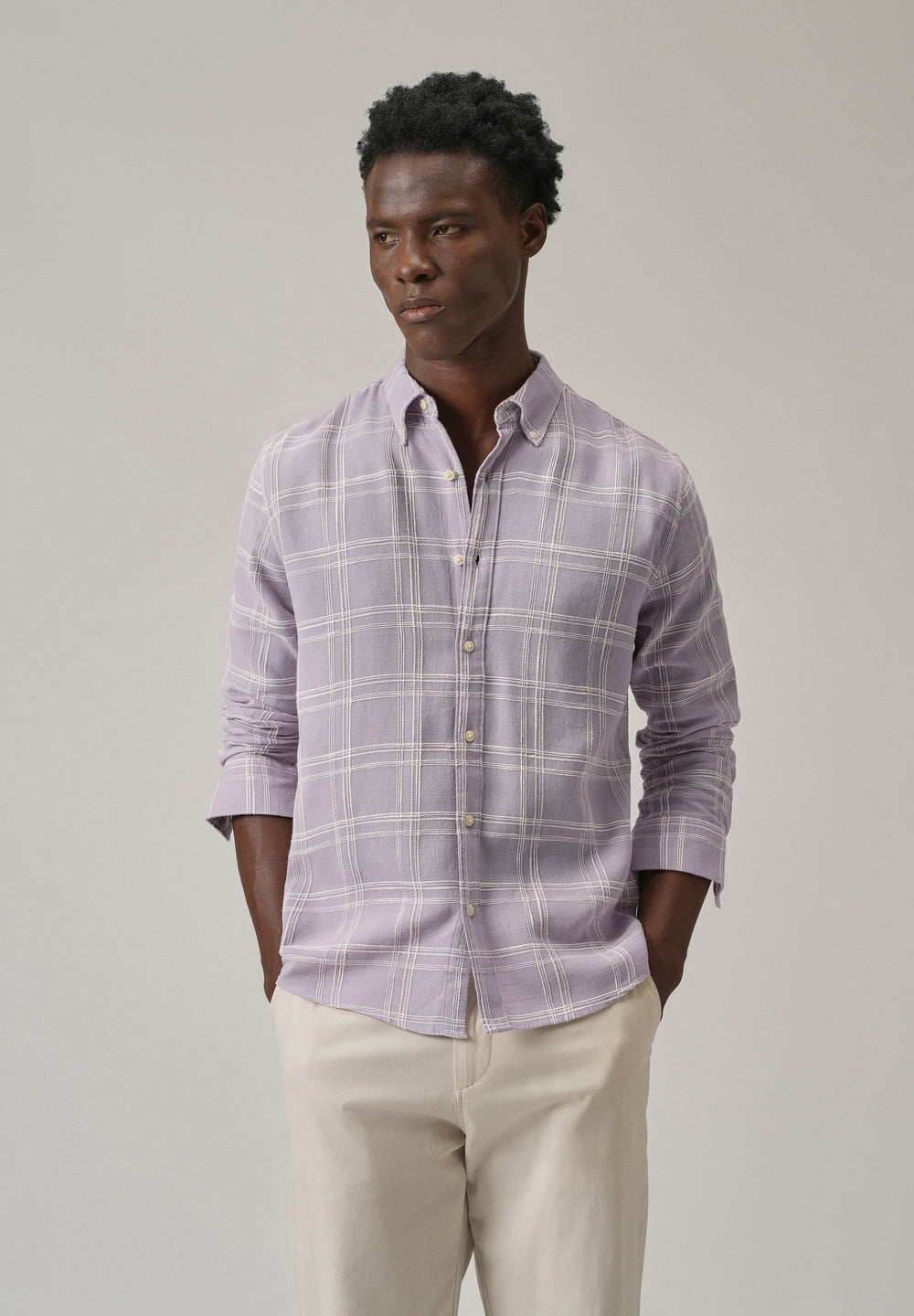 Lavender Chenille Check Shirt