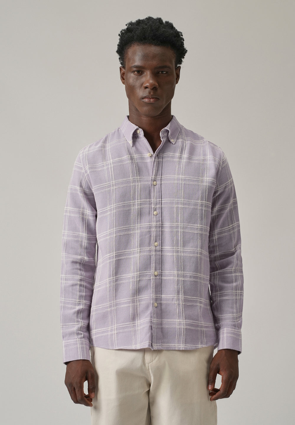 Lavender Chenille Check Shirt
