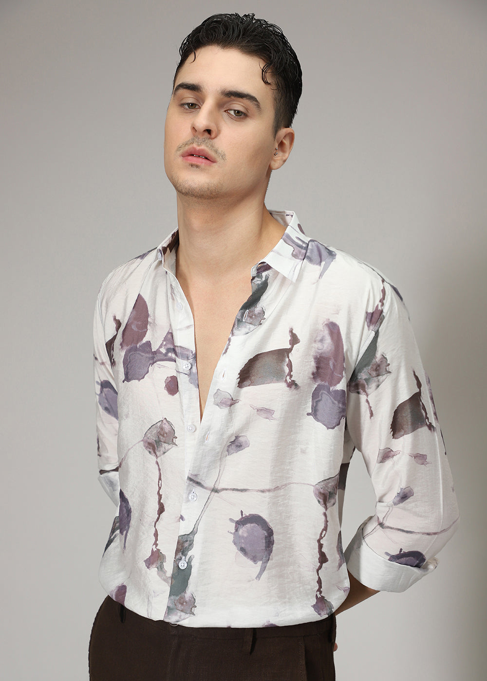 Lavender Wash Print Shirt