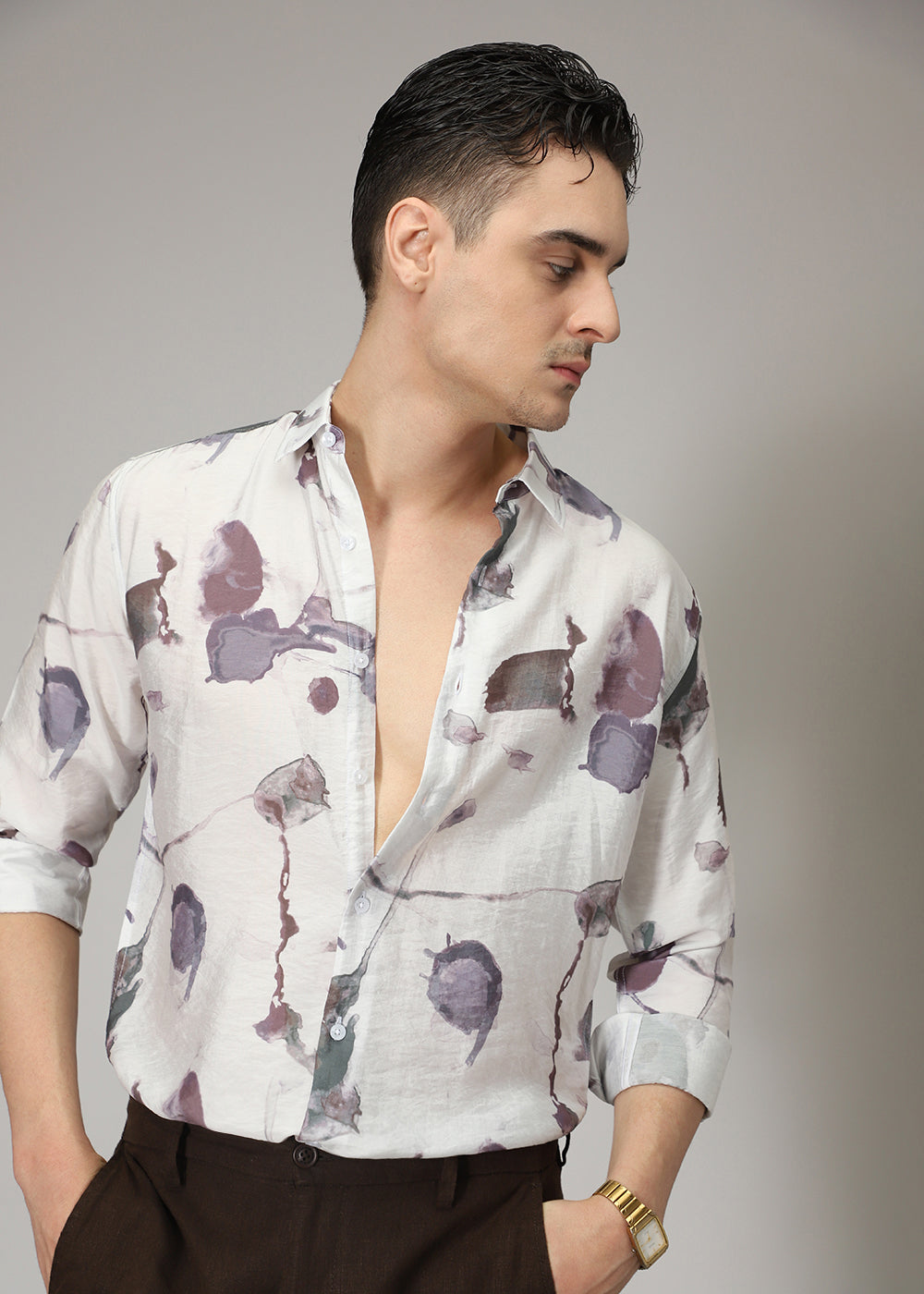 Lavender Wash Print Shirt