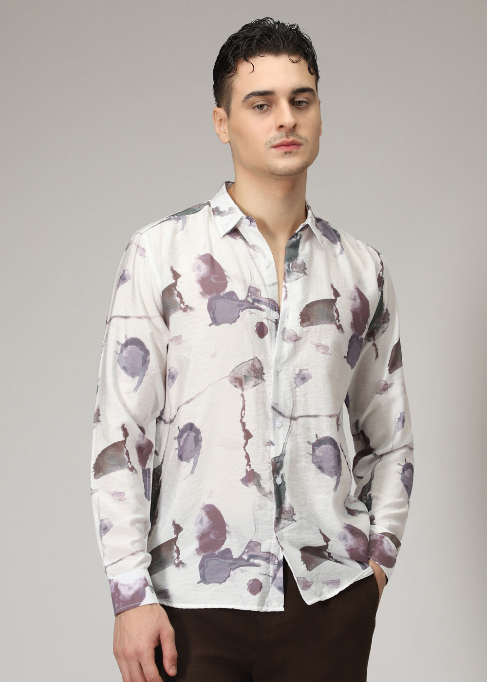 Lavender Wash Print Shirt