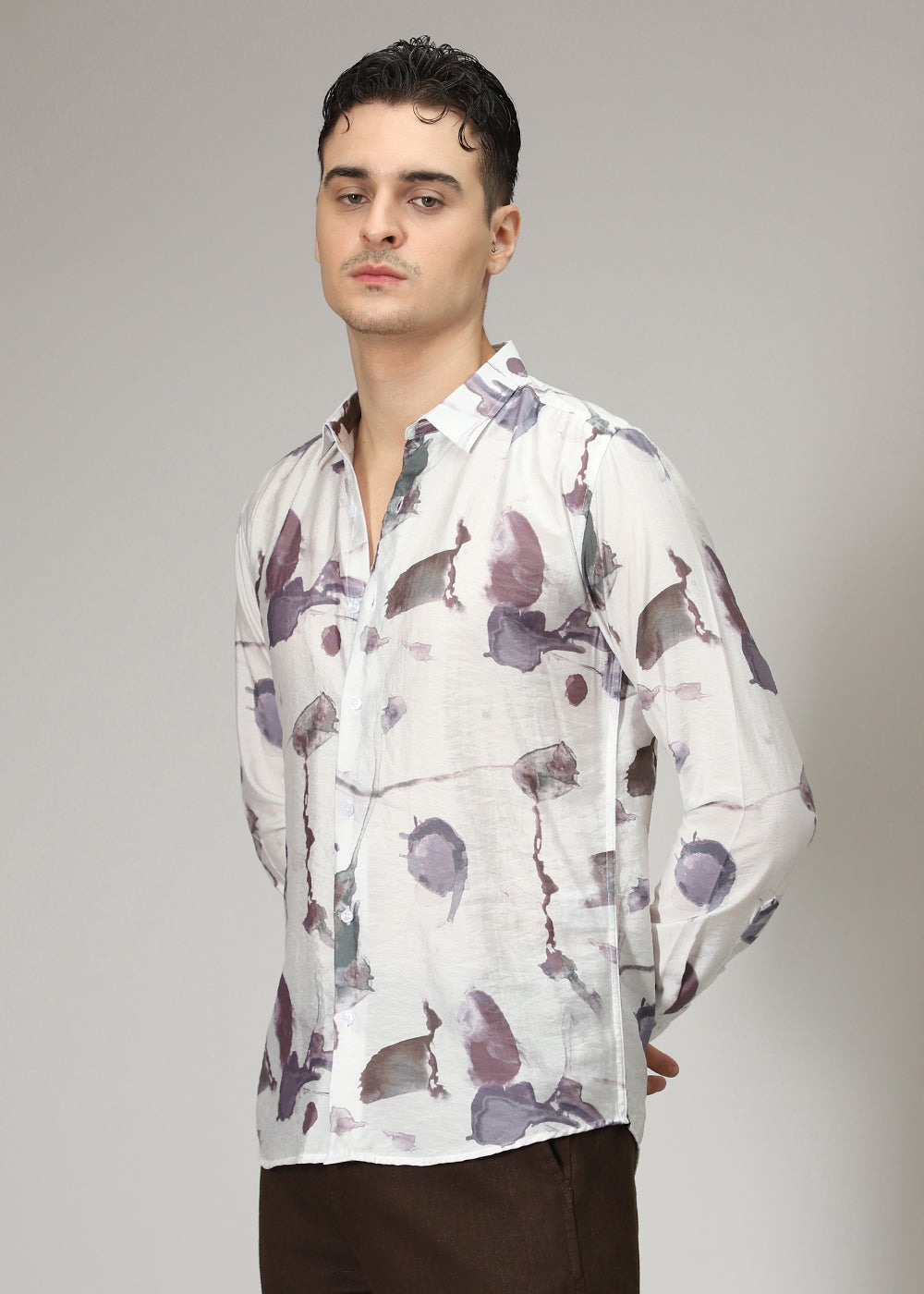 Lavender Wash Print Shirt