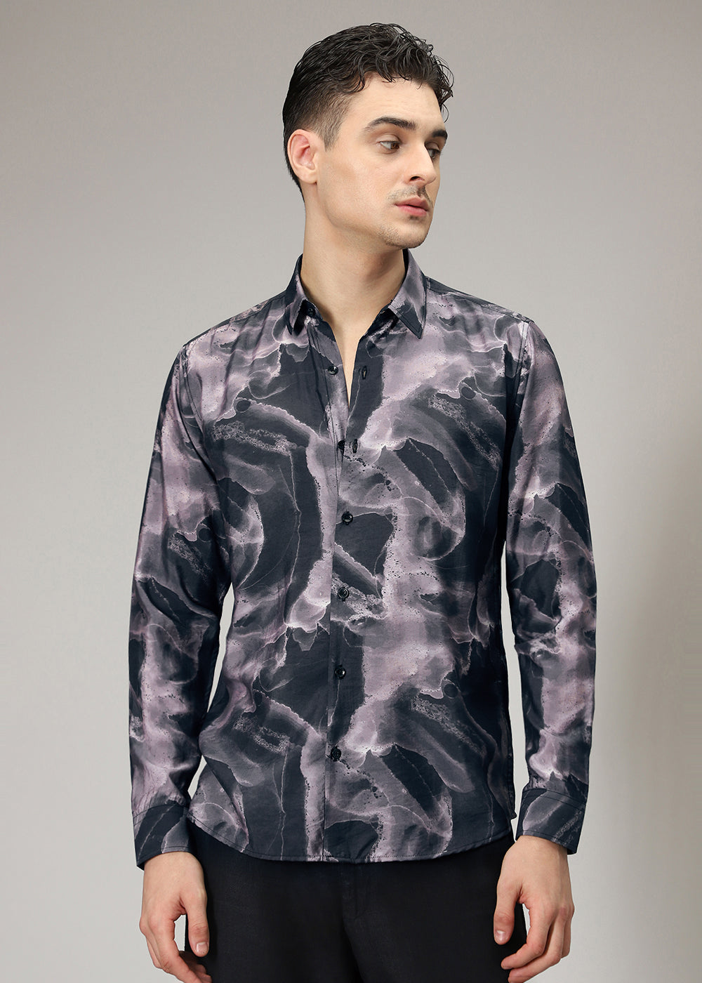 Lavender Wave Stippling Print Shirt