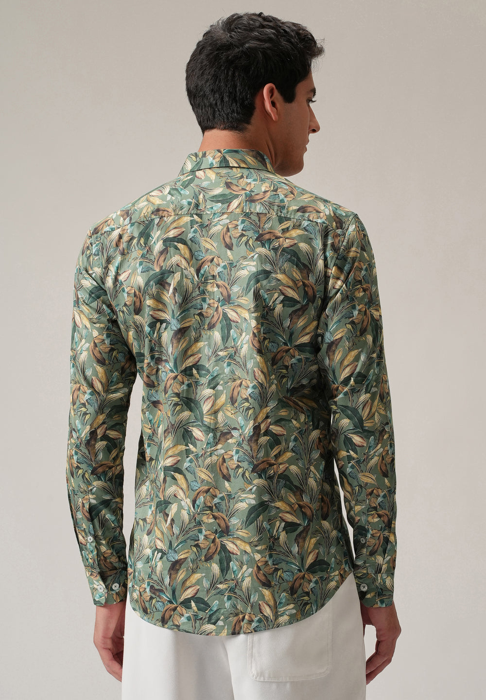 Leaf Motif Print Shirt