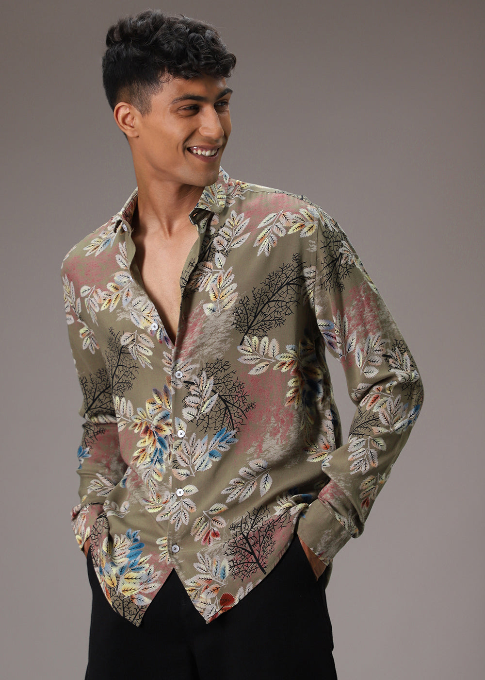 Leavescape Green Feather Shirt