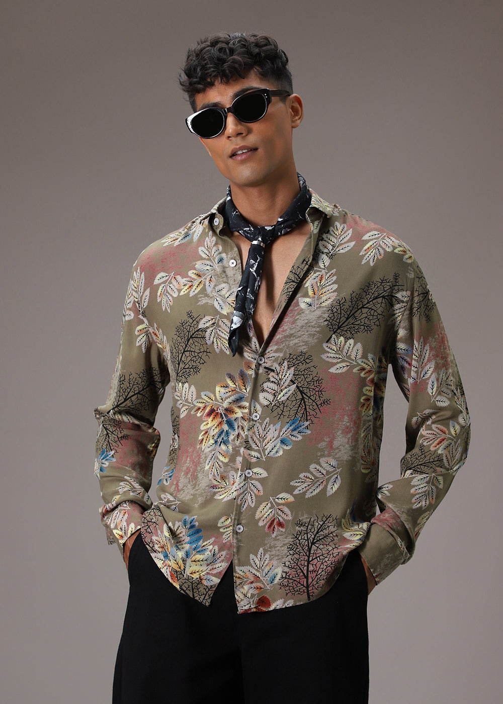 Leavescape Green Feather Shirt