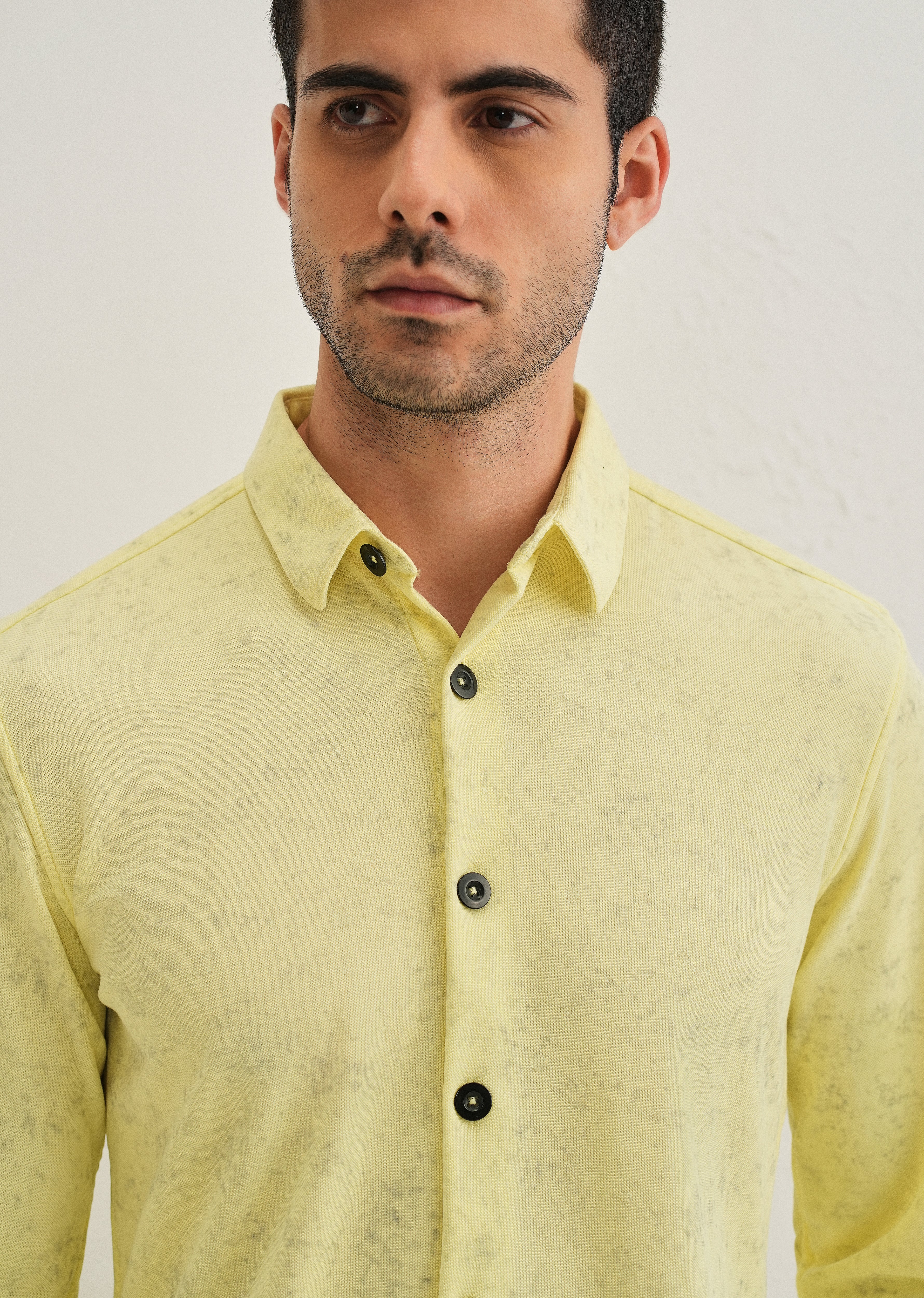 Lemon Yellow Knitted Shirt