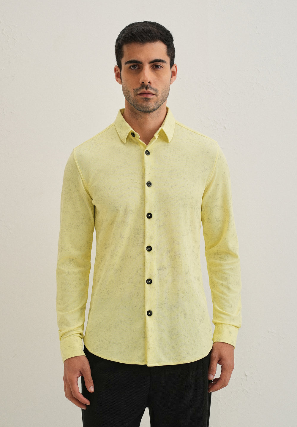 Lemon Yellow Knitted Shirt